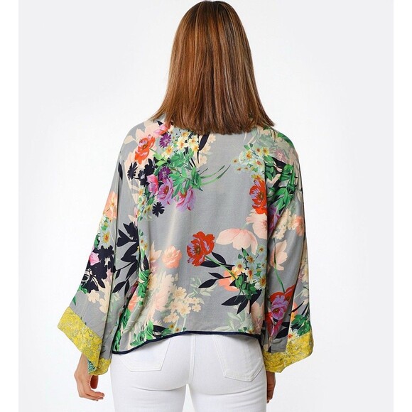 JOHNNY WAS Kimono Rare Reversible Size Small Rayon Viscose Pockets - Picture 3 of 15